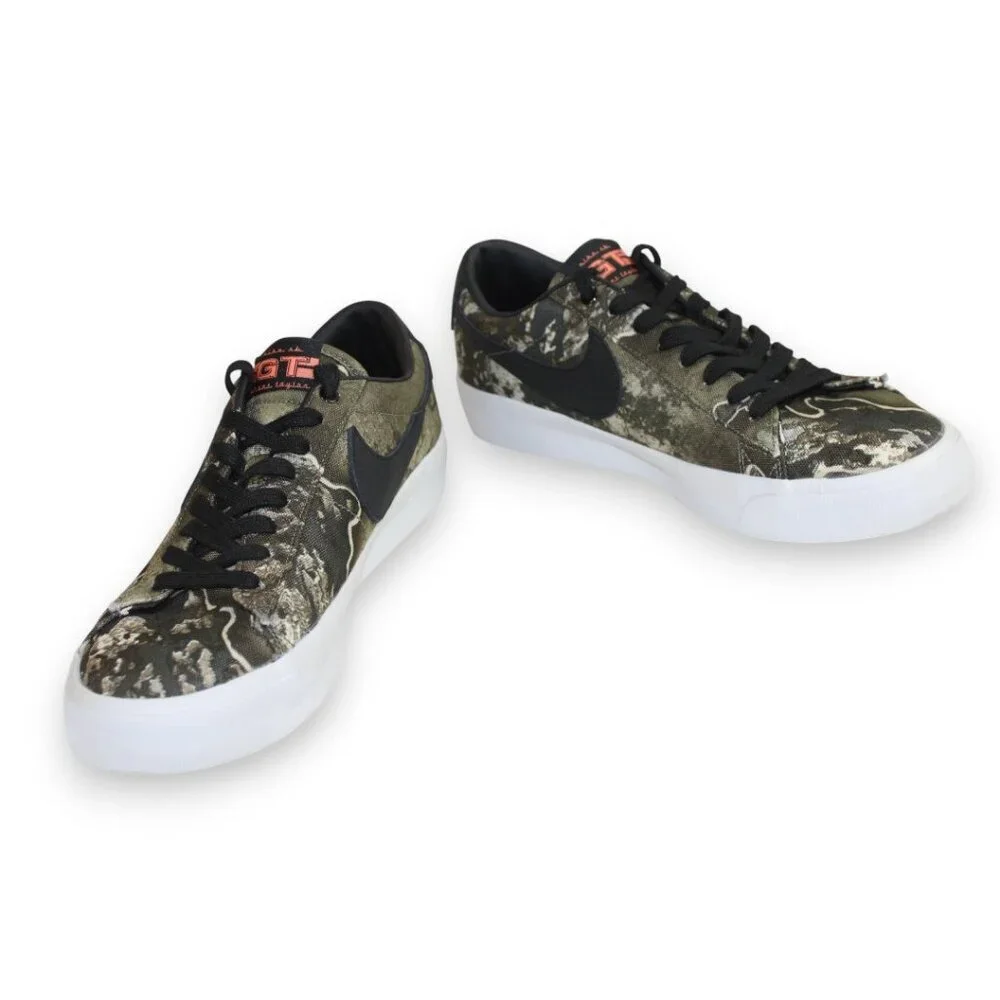 Nike Blazer Pro GT Premium SB Low Olive RealTree Canvas Lace-Up Sneakers